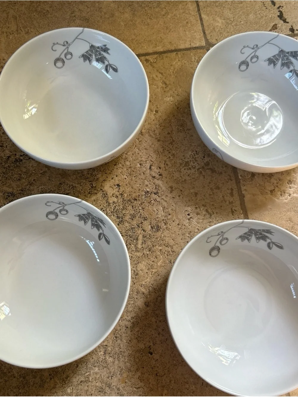 4 Crate And Barrel Kemi Cereal/soup Bowls Set Of 4 Pristine